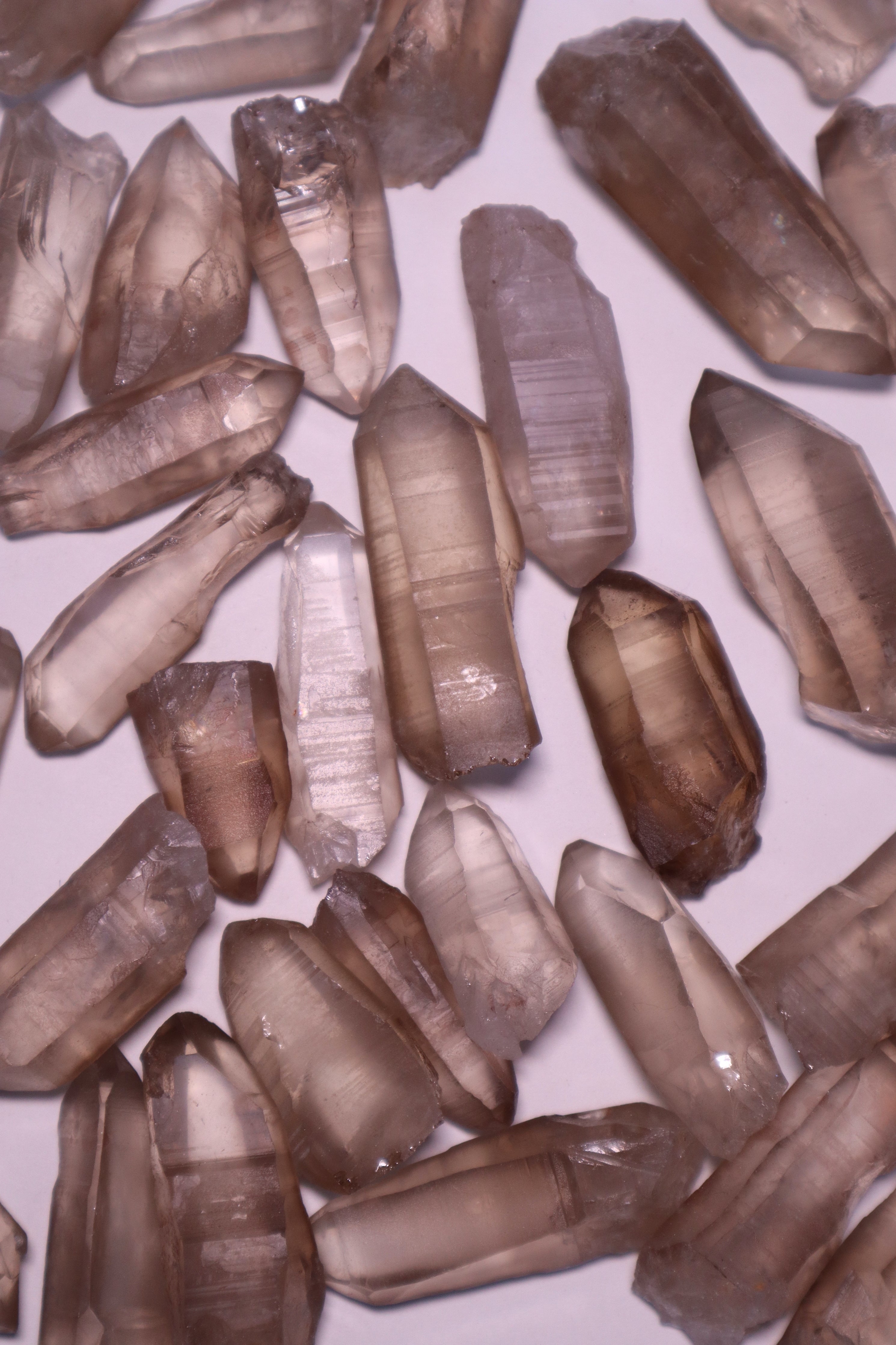 smokey lemurian quartz crystal raw seed point