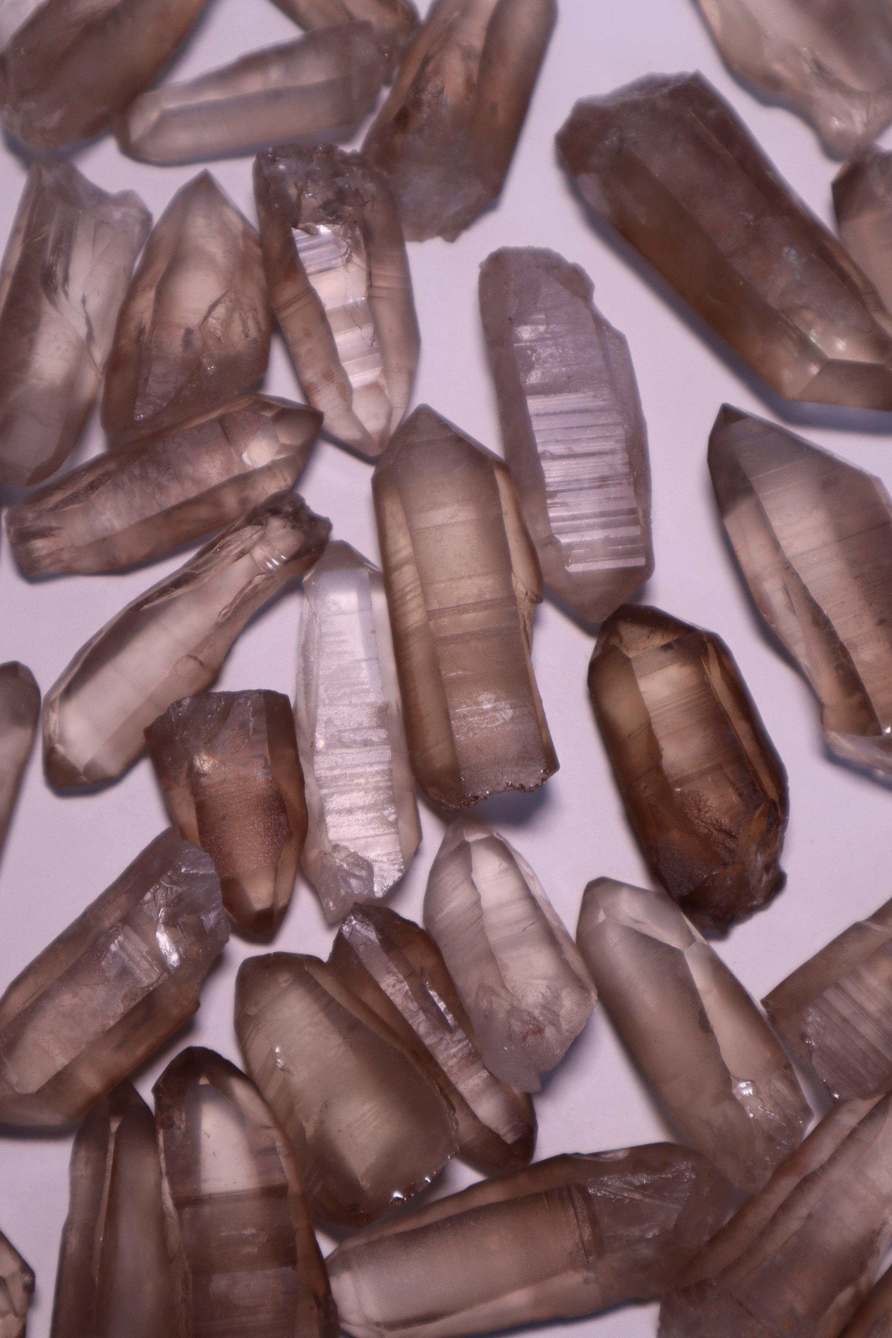 smokey lemurian quartz crystal raw seed point