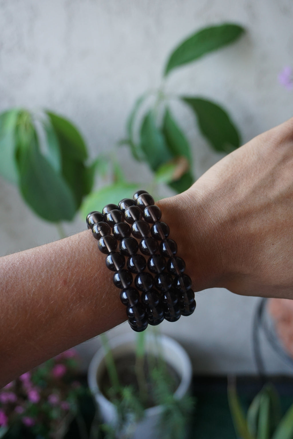 smokey quartz crystal bracelet