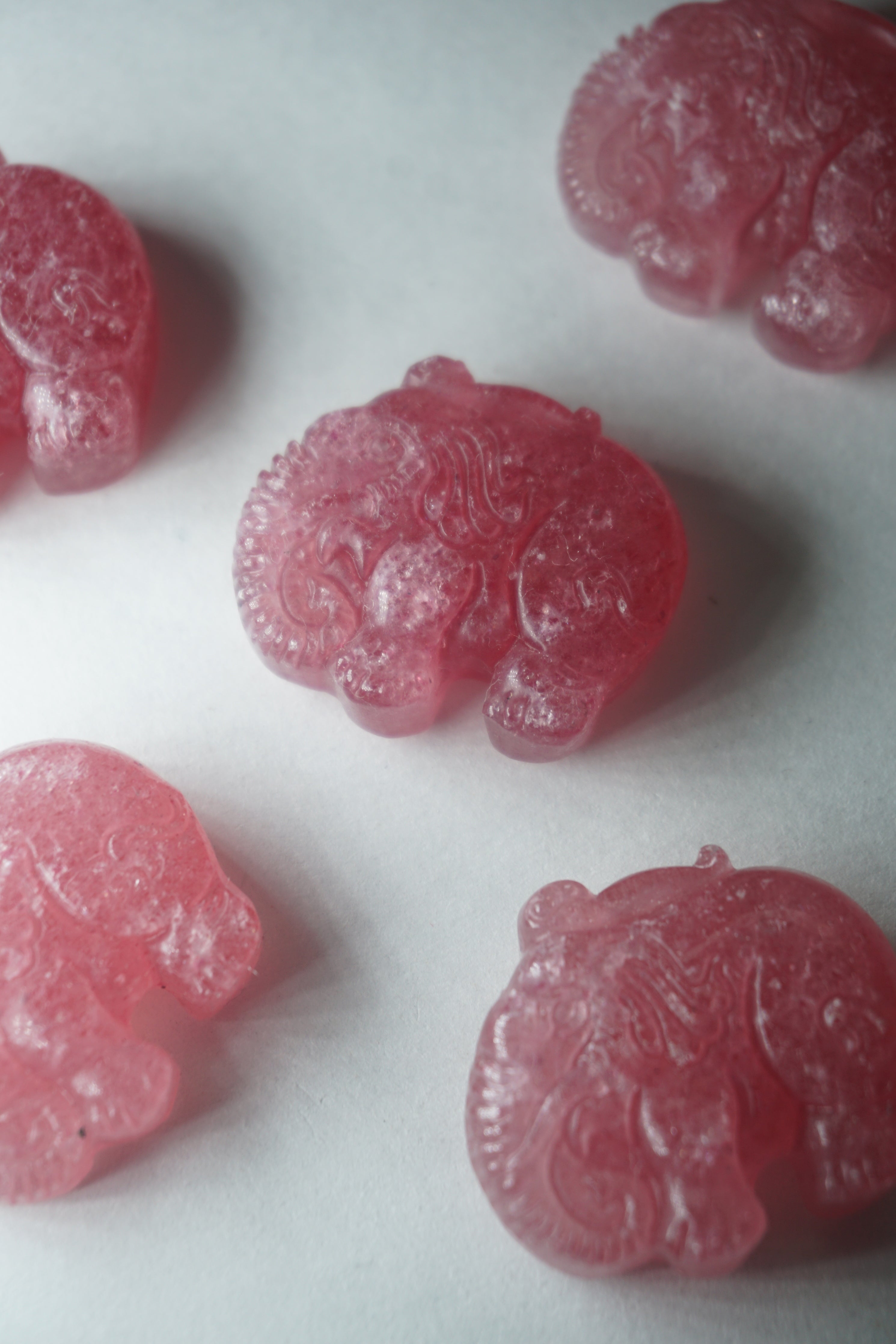 strawberry quartz crystal elephant