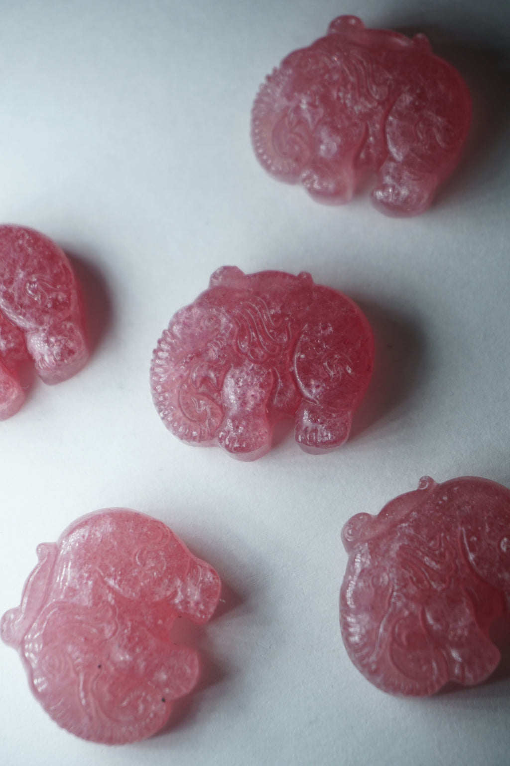 strawberry quartz crystal elephant