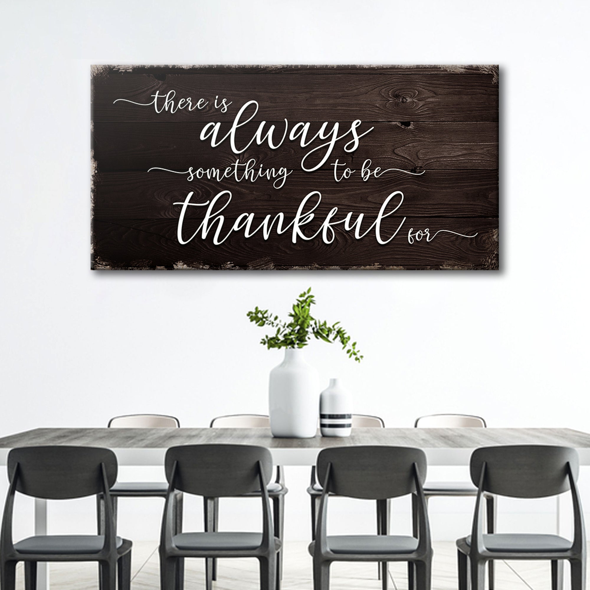 Always Something To Be Thankful Sign, Farmhouse Thanksgiving Wall Décor, Fall Autumn Vintage Wall Art, Living Room Holiday Gift Décor Sign II