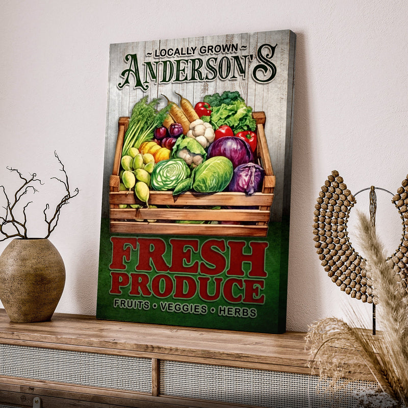 Locally Grown Fresh Produce Sign