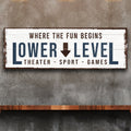 Lower Level Sign: Custom Bar Signs for Home Bar – Ideal for Personalized Basement Bar Sign