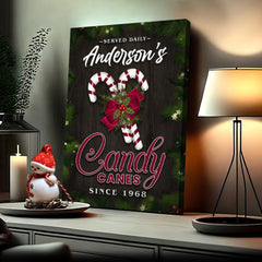 Served Daily Candy Canes Sign