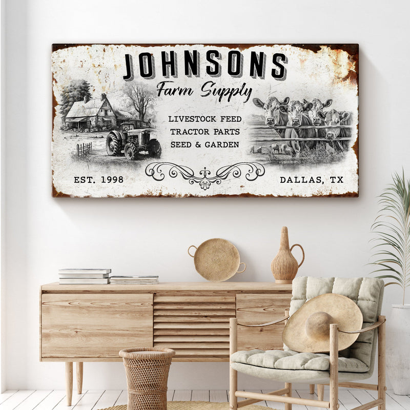 Family Farm Supply Sign