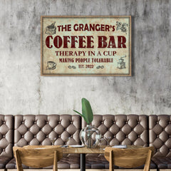Coffee Bar Therapy In A Cup Sign