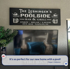 Personalized Poolside Bar And Grill Sign III
