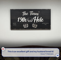 19th Hole Golf Personalized Sign II