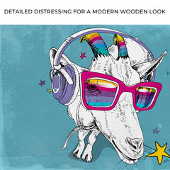 Rainbow Cool Goat Canvas Wall Art