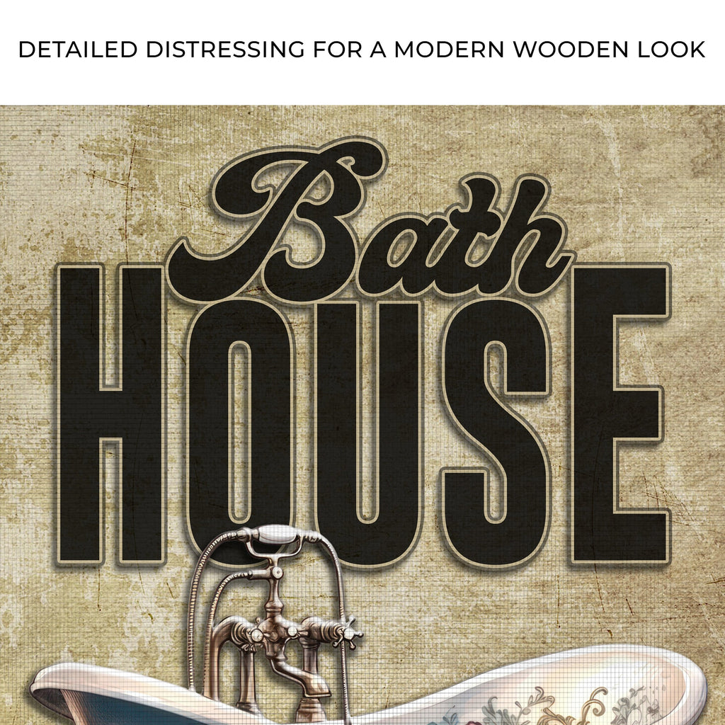 Wash Rinse Dry Repeat Bath House Sign