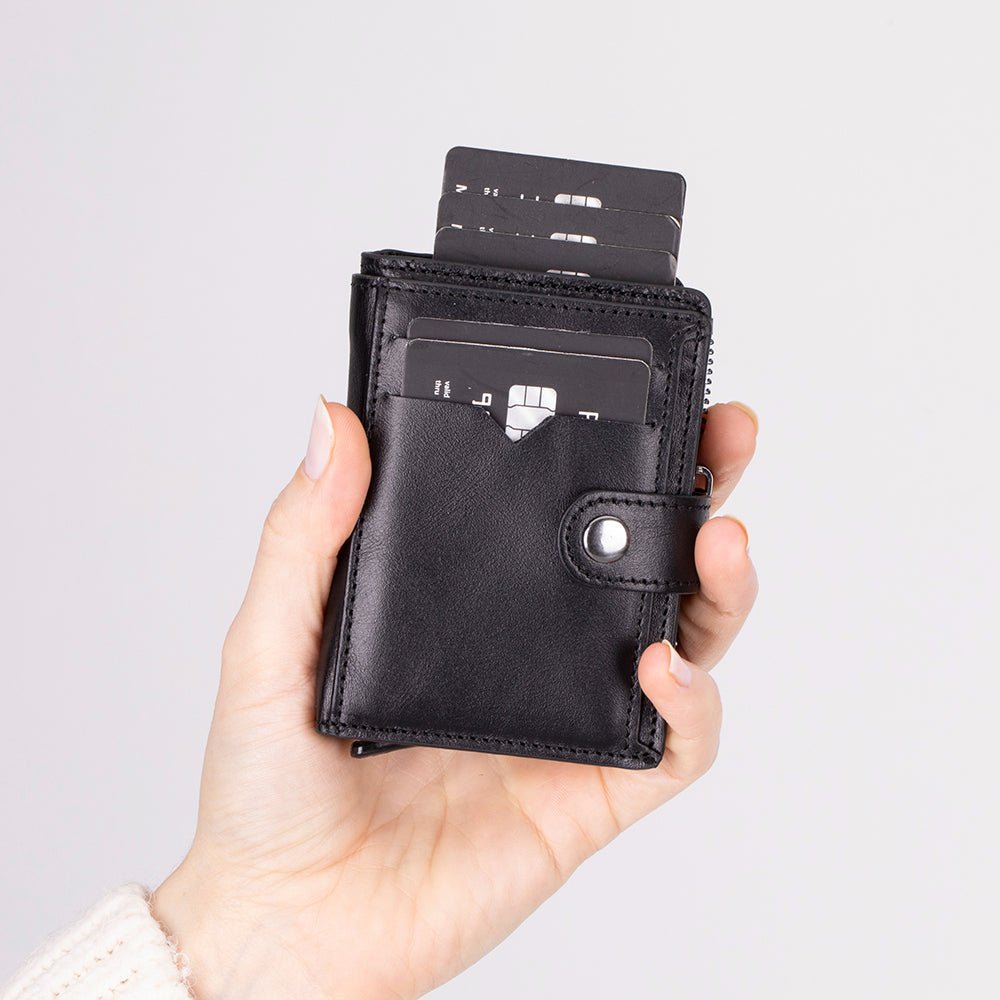 Andalusia Genuine Leather Pop-Up Cardholder with RFID Protection