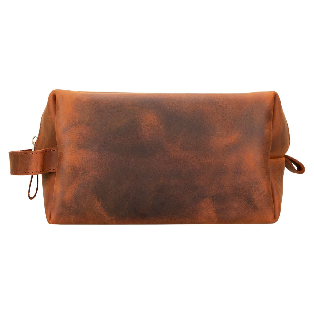 Oswego Men's Leather Dopp Kit & Small Travel Handbag