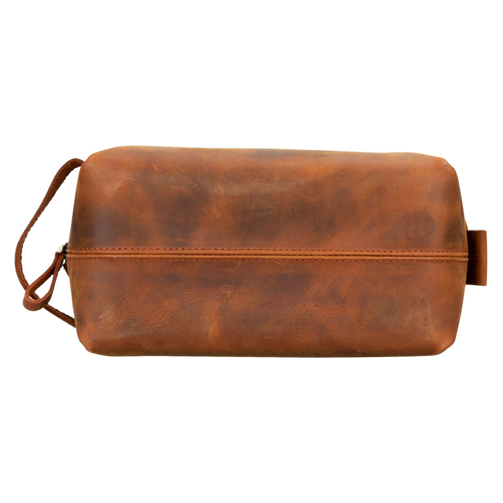 Oswego Men's Leather Dopp Kit & Small Travel Handbag