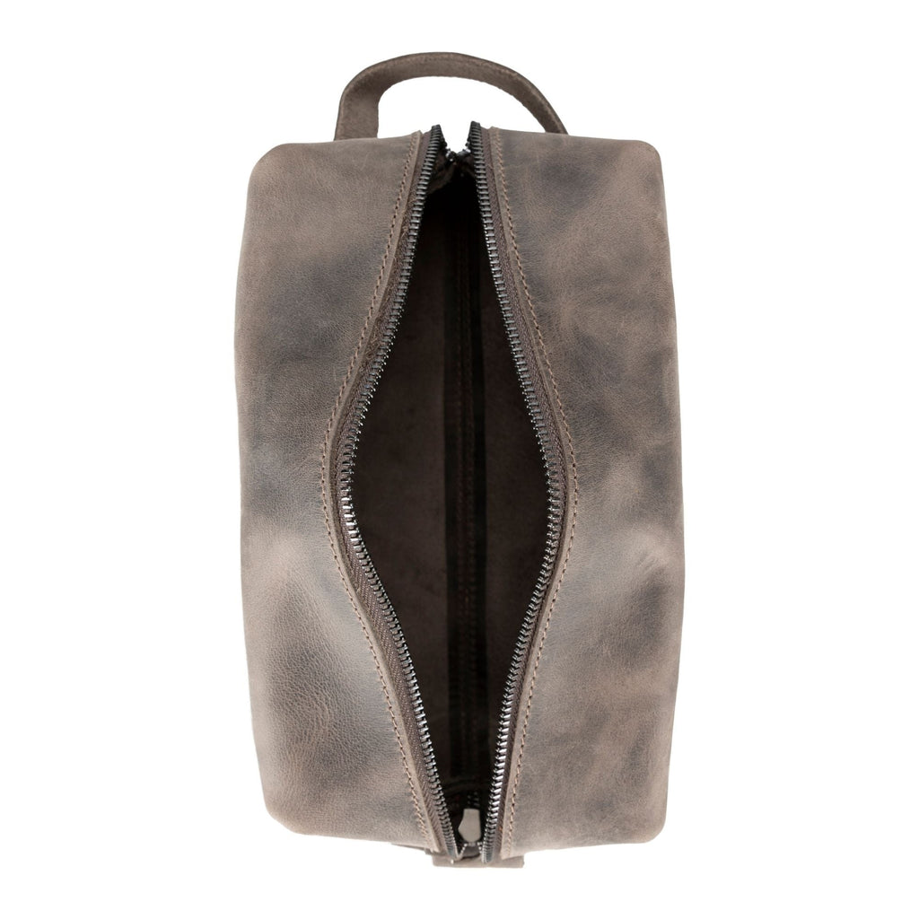 Oswego Men's Leather Dopp Kit & Small Travel Handbag