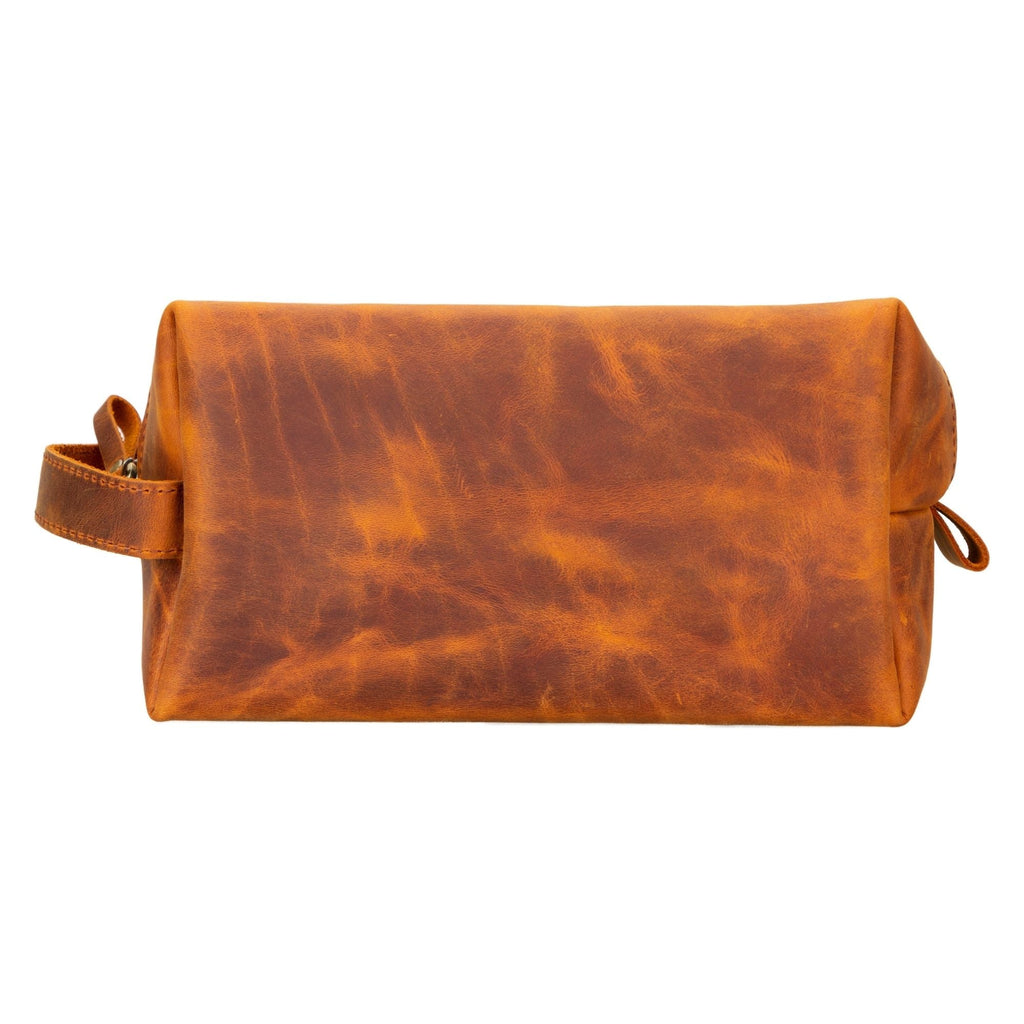 Oswego Men's Leather Dopp Kit & Small Travel Handbag