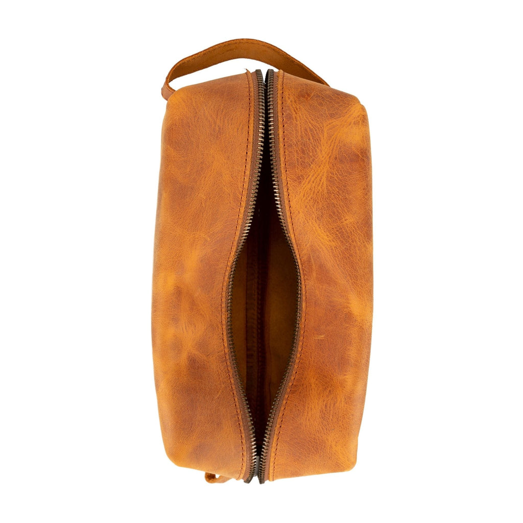 Oswego Men's Leather Dopp Kit & Small Travel Handbag