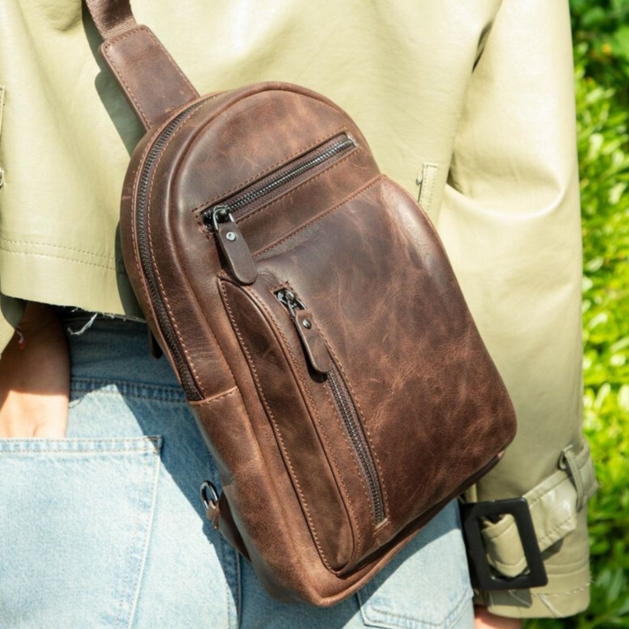 Athens Unisex Leather Cross Bag