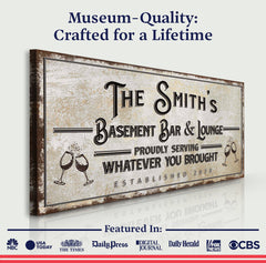 Basement Bar And Lounge Sign