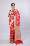 Banarasi Handloom Khaddi Georgette Silk Saree With Real Water Zari Weaving Work
