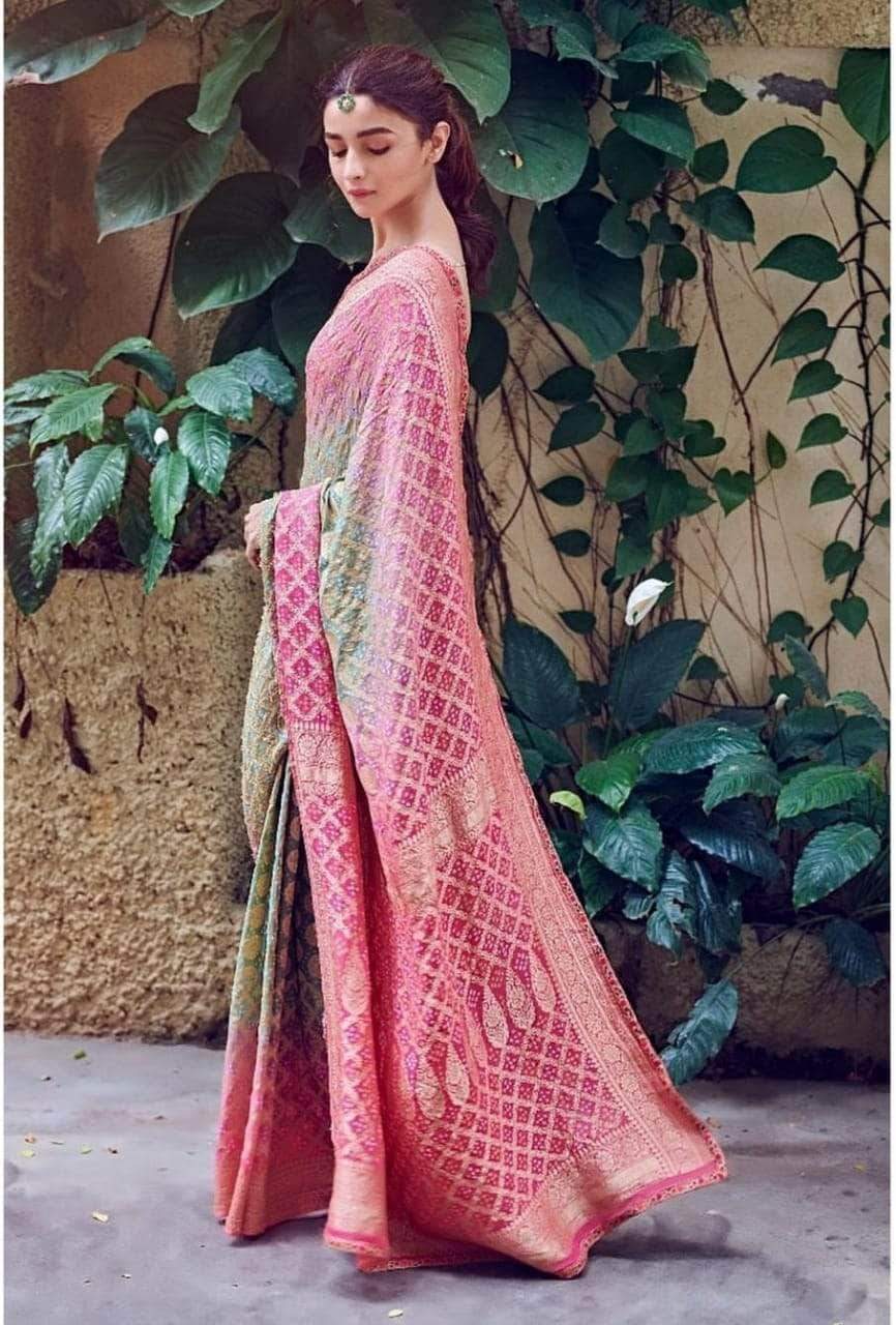 Banarasi Handloom Pure Khaddi Chiffon Georgette Silk Saree