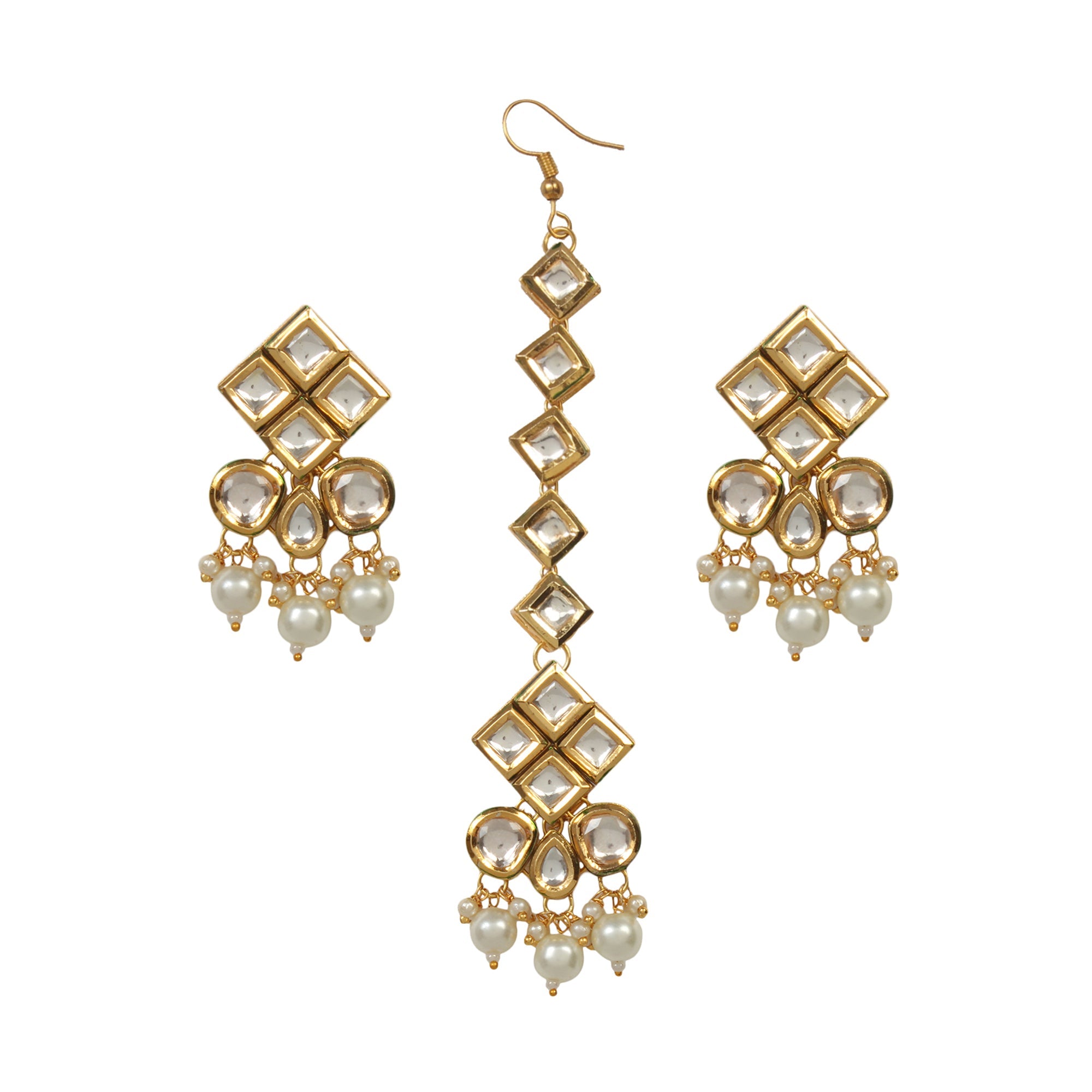 Beautiful Designer Pearl Beaded Kundan Choker Necklace Set