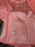 Beautiful Pink Pure Kanjivaram Silk Saree