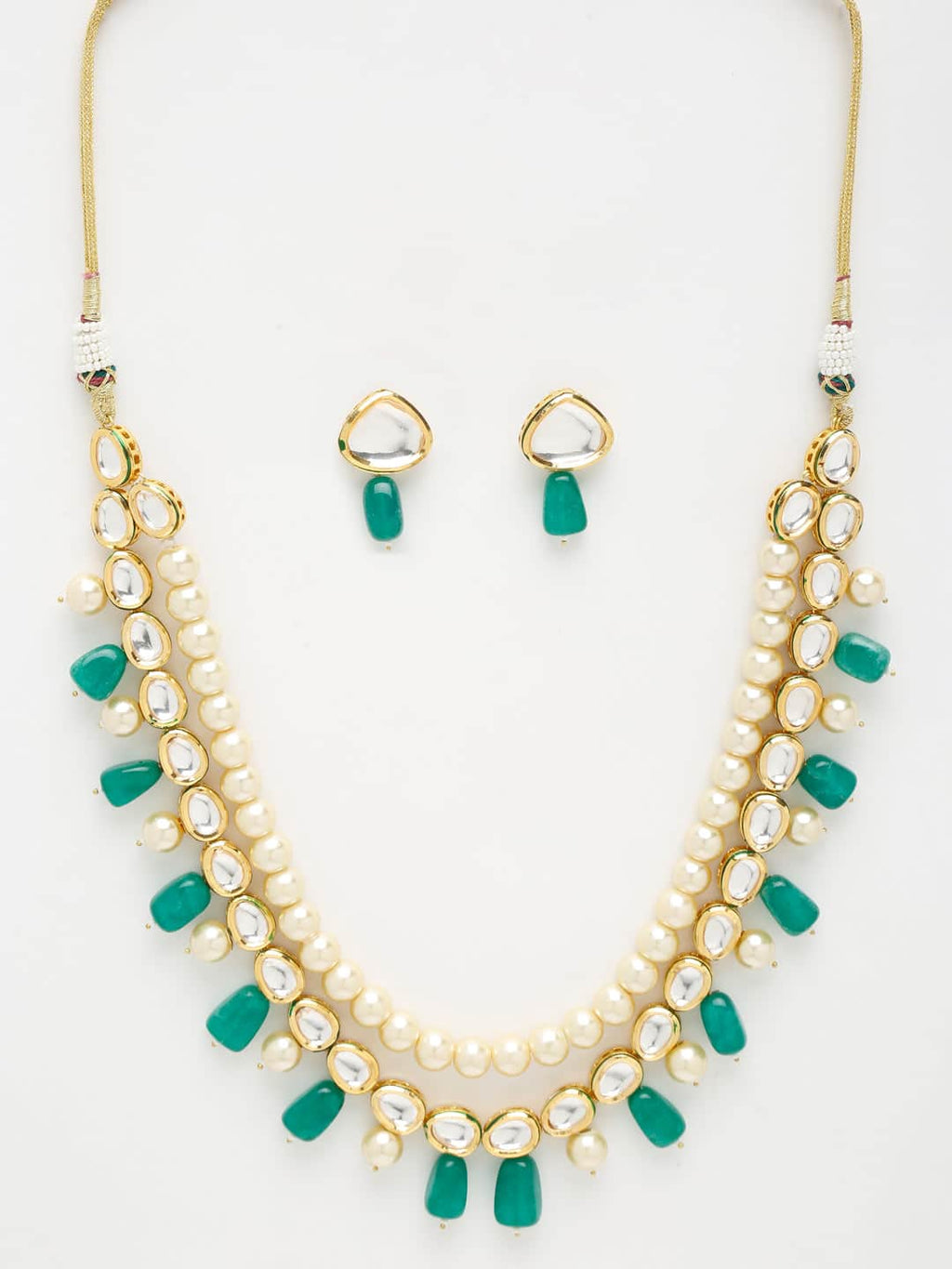 Beautiful Precious Long Kundan Necklace With Earrings