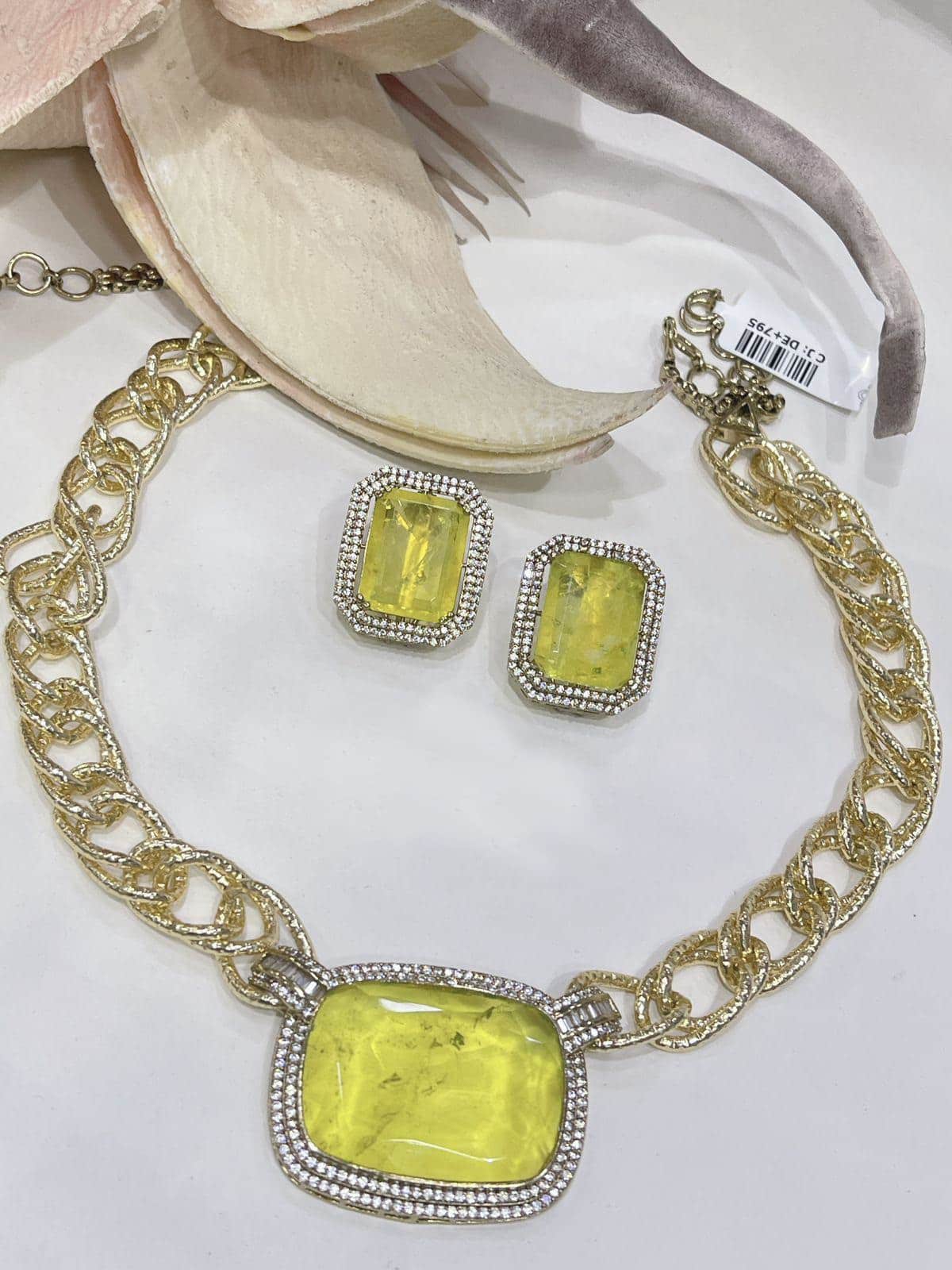 Beautiful Sabya Sachi Inspired Fusion Stone Necklace Set