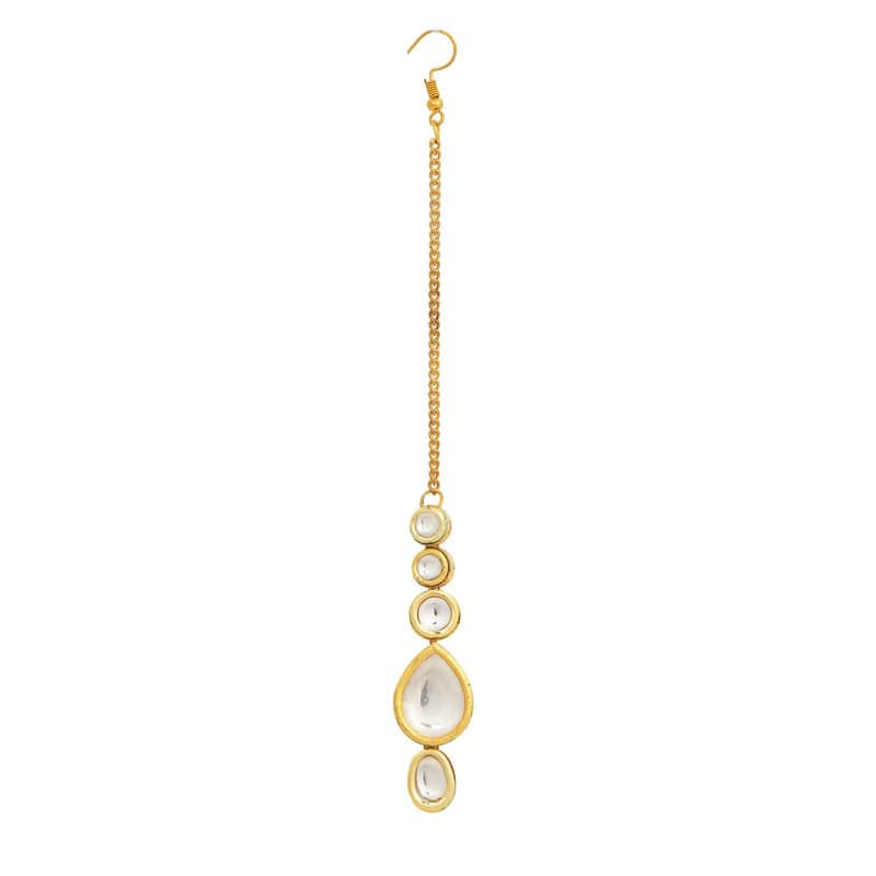 Beautifully Handcrafted Maharani Look Kundan Necklace With Earrings and Mang Tikka