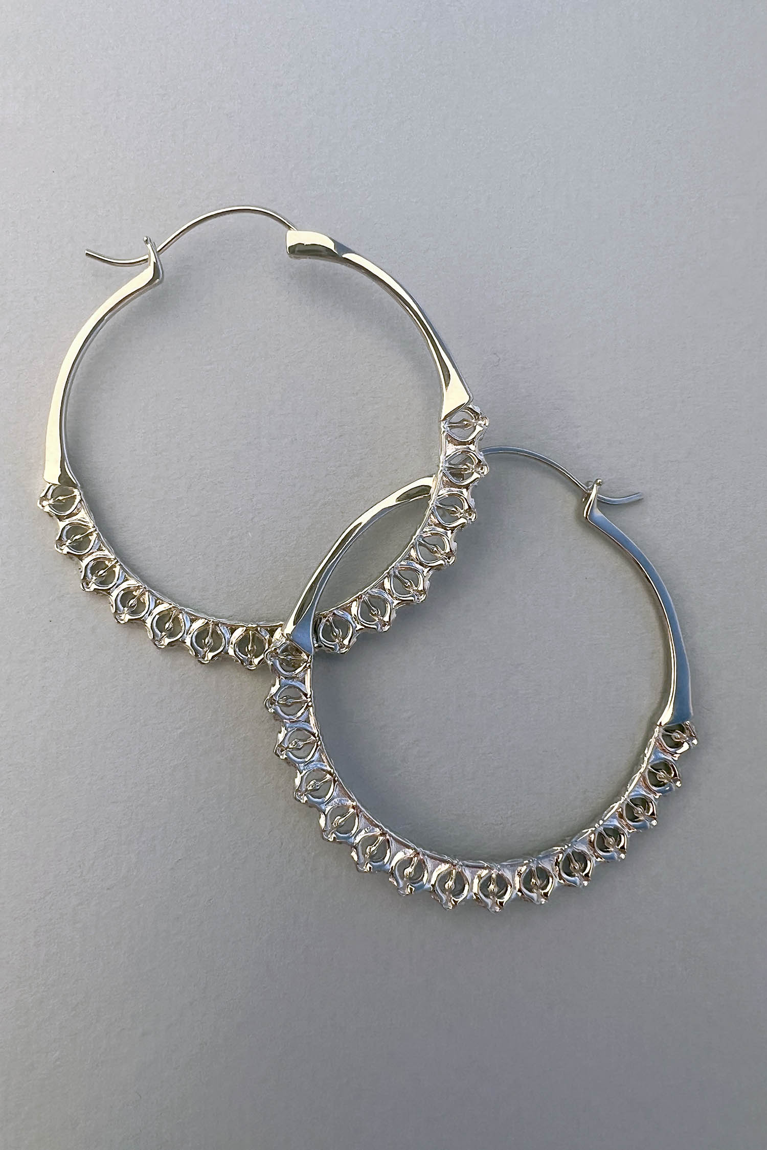 Calla Hoops Silver Medium