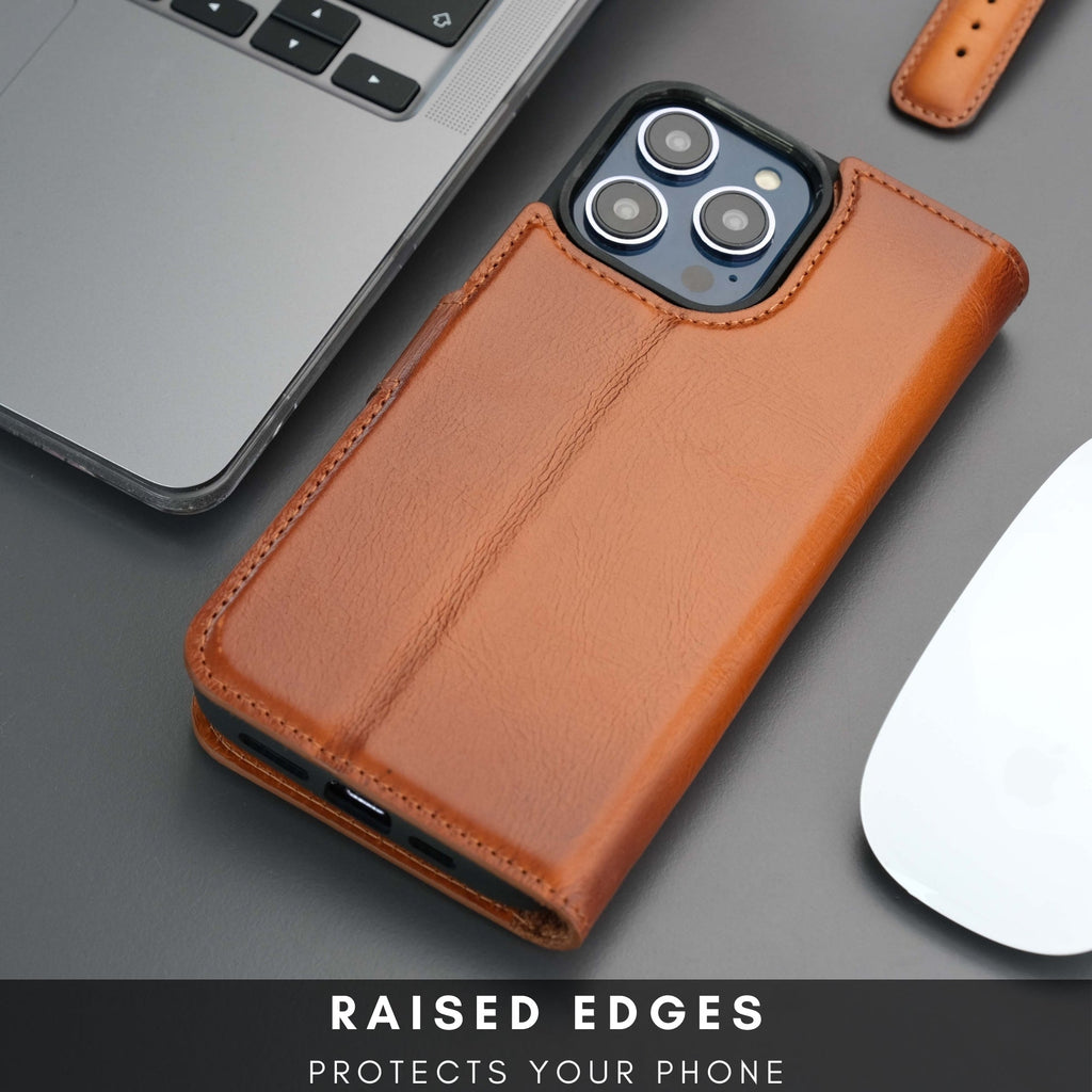 Casper Leather iPhone 15 Pro Max Wallet Case | Detachable MagSafe Compatible RFID Protection