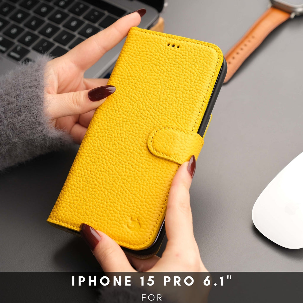 Casper Leather iPhone 15 Pro Wallet Case | Detachable MagSafe Compatible RFID Protection