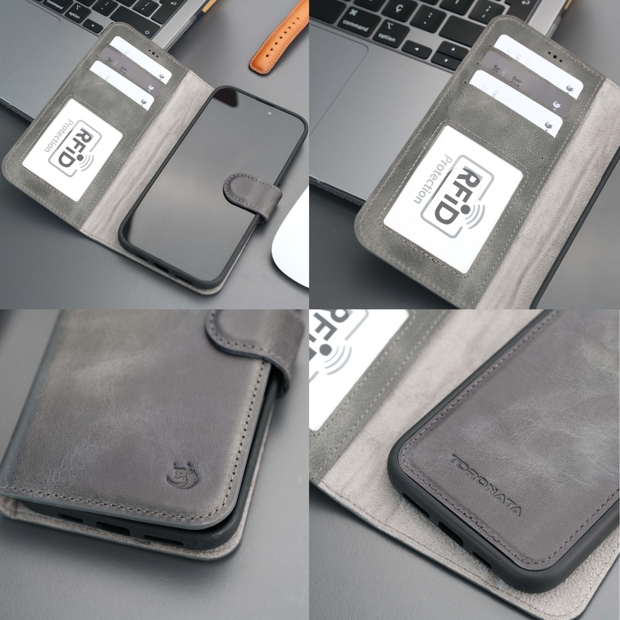 Casper Leather iPhone 15 Wallet Case | Detachable MagSafe Compatible RFID Protection