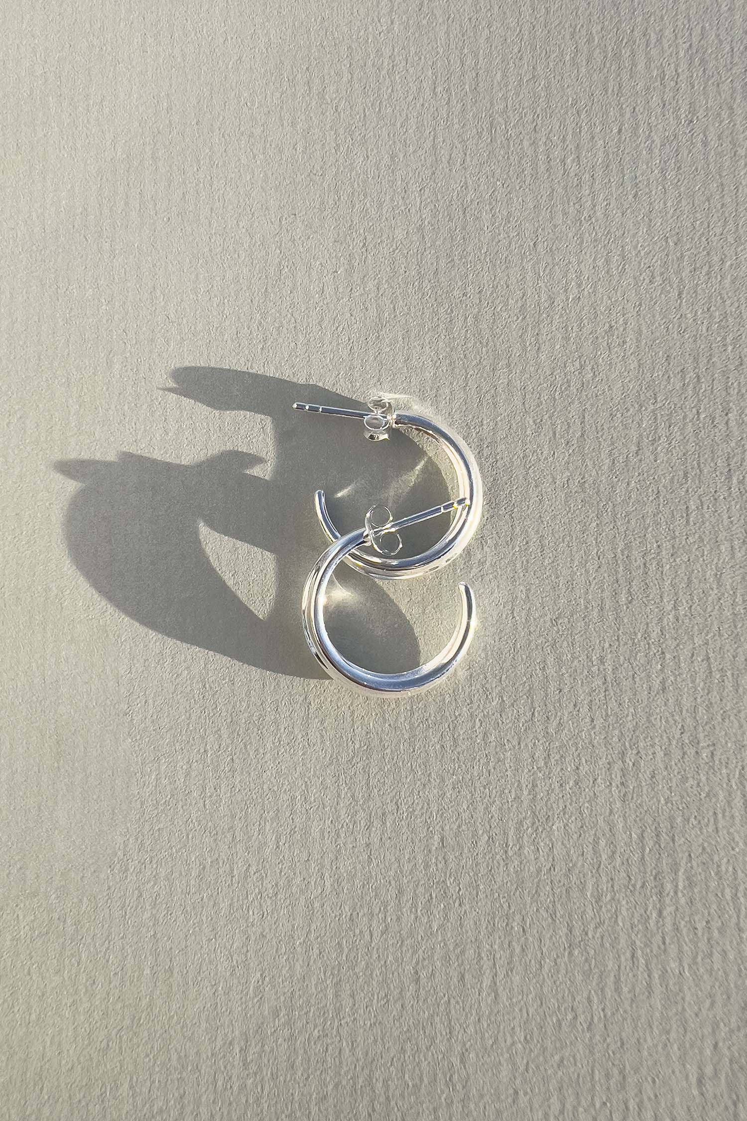 Crescent Hoops Silver Small