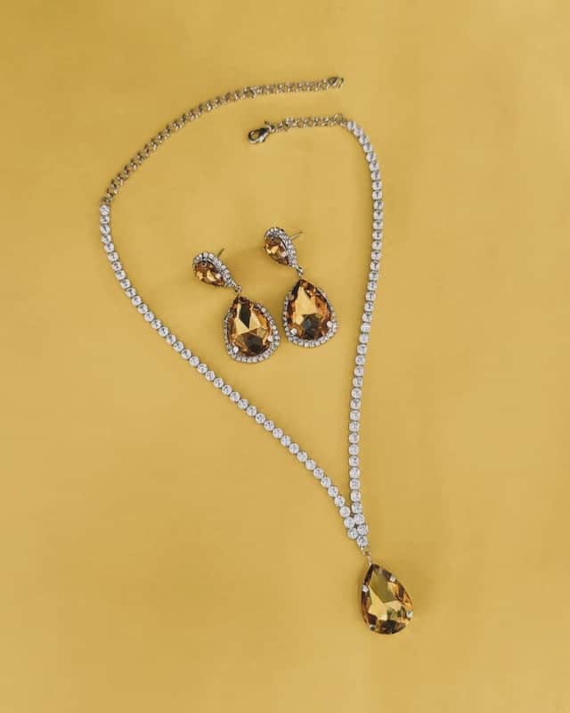 Deepika Padukone Designer American Diamond Nacklace Set