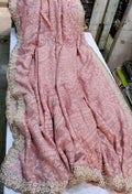 Designer Georgette Chikankari Saree with Sequin  Work