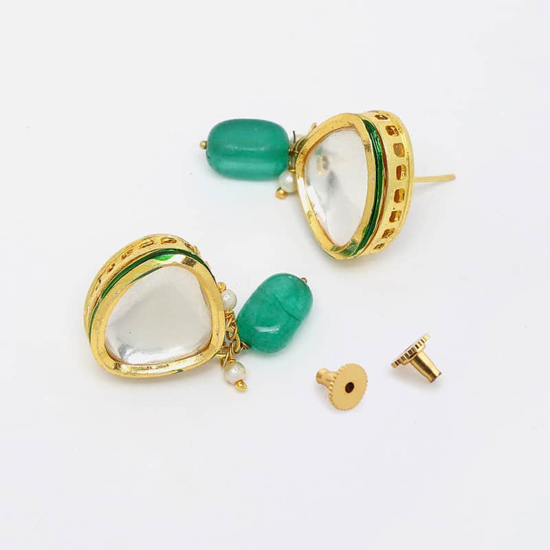 Designer Green And Golden Kundan Choker With Studs