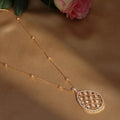 Designer Long Gold Chain With Kundan Jhallar Pendant