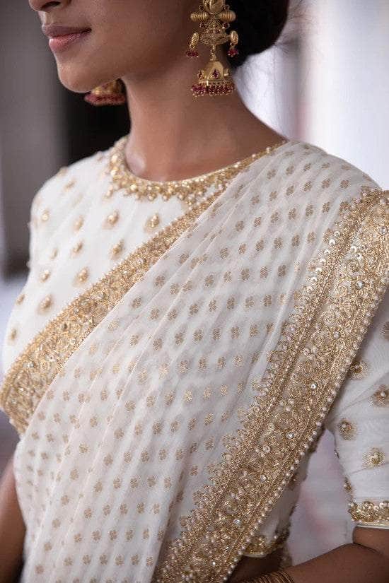 Designer organza Saree with Custom Blouse