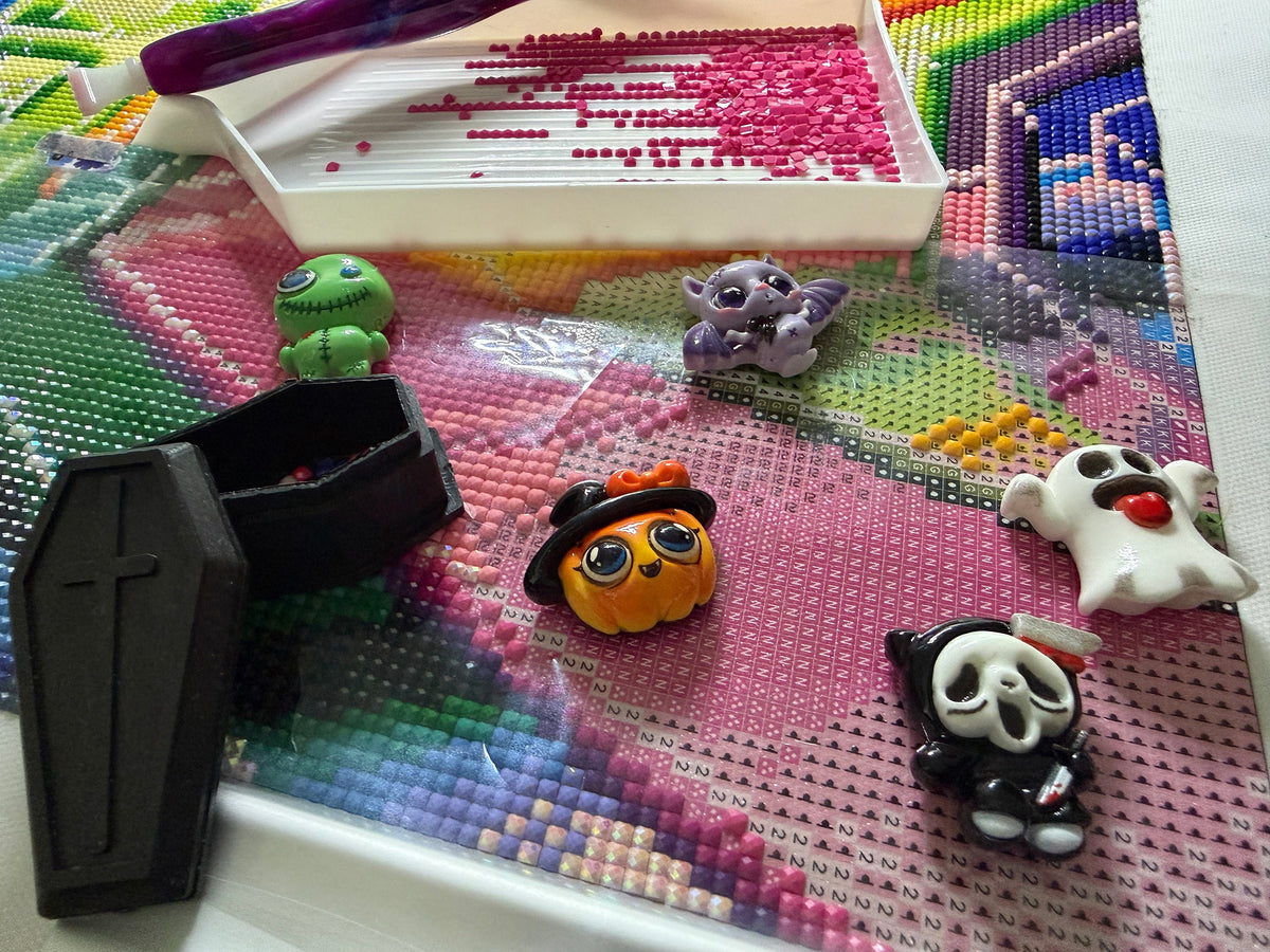Drill or Treat 6-Piece Halloween Diamond Painting Minder Set