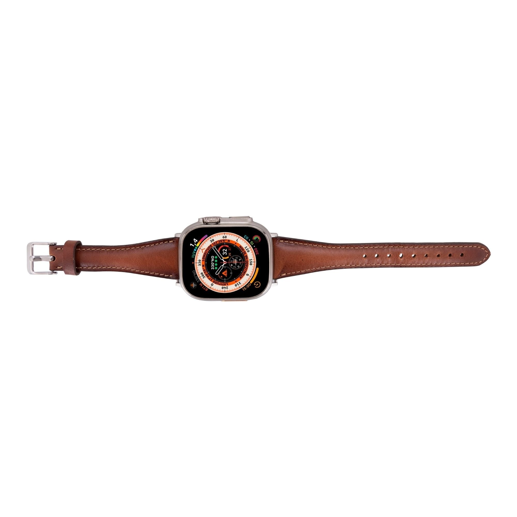 Evansville Slim Leather Bands for Apple Watch 9, Ultra 2 & SE