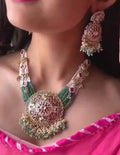 Exclusive Hand Crafted Kundan Polki Necklace Set