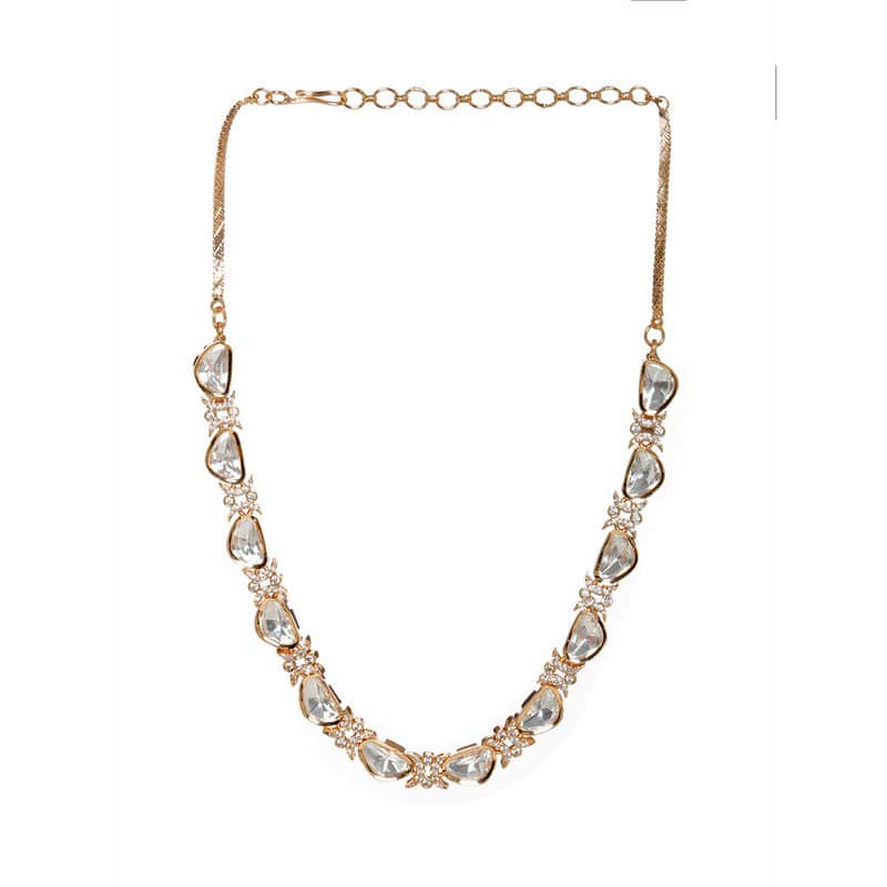 Exclusive White and Silver Kundan And Diamond Neckpiece