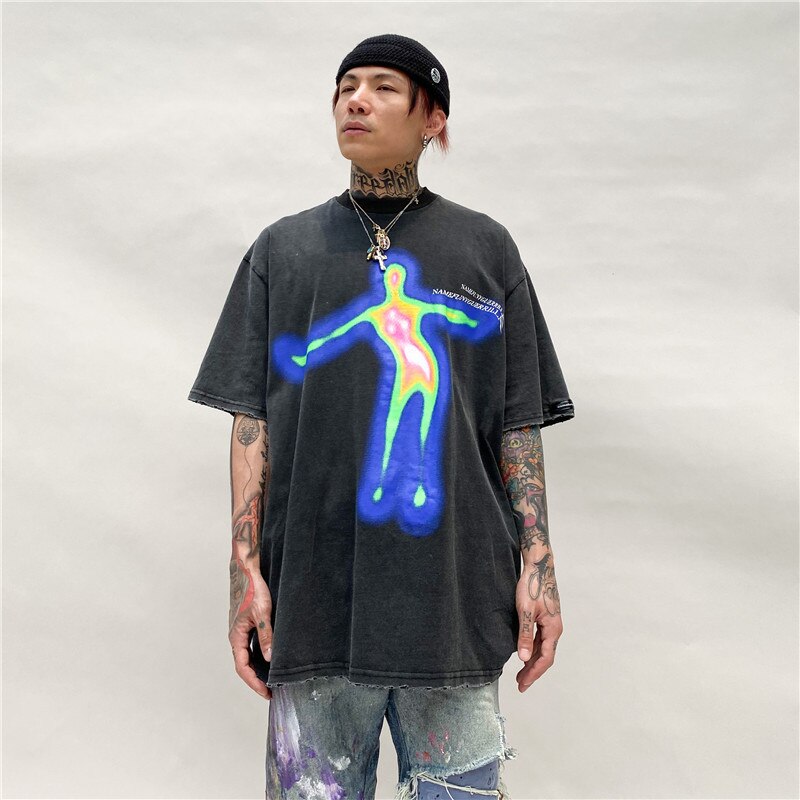"Blue Lotuss 20SS Unisex Vintage Print T-Shirt"