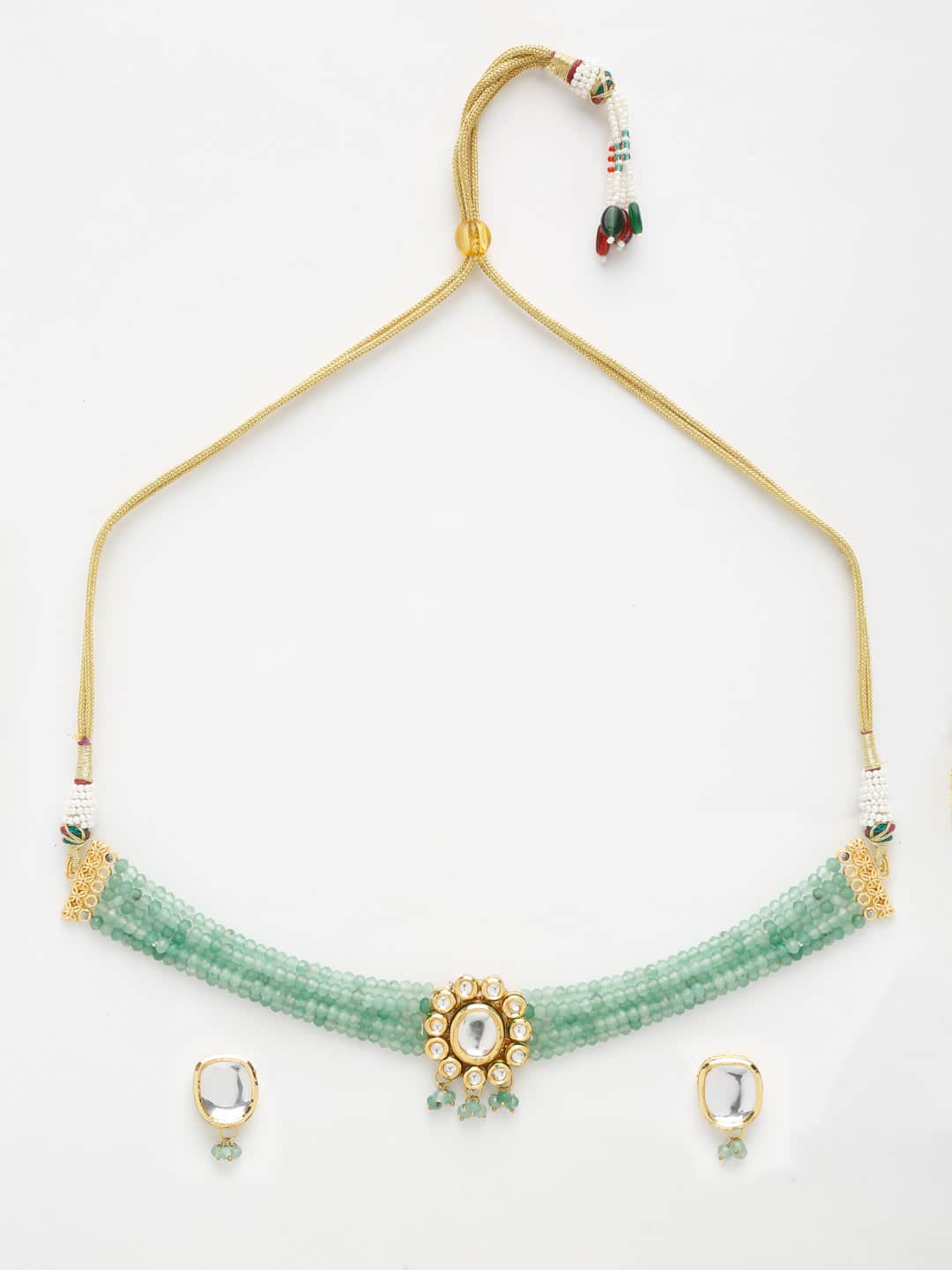 Green Pearl Kundan Choker With Studs