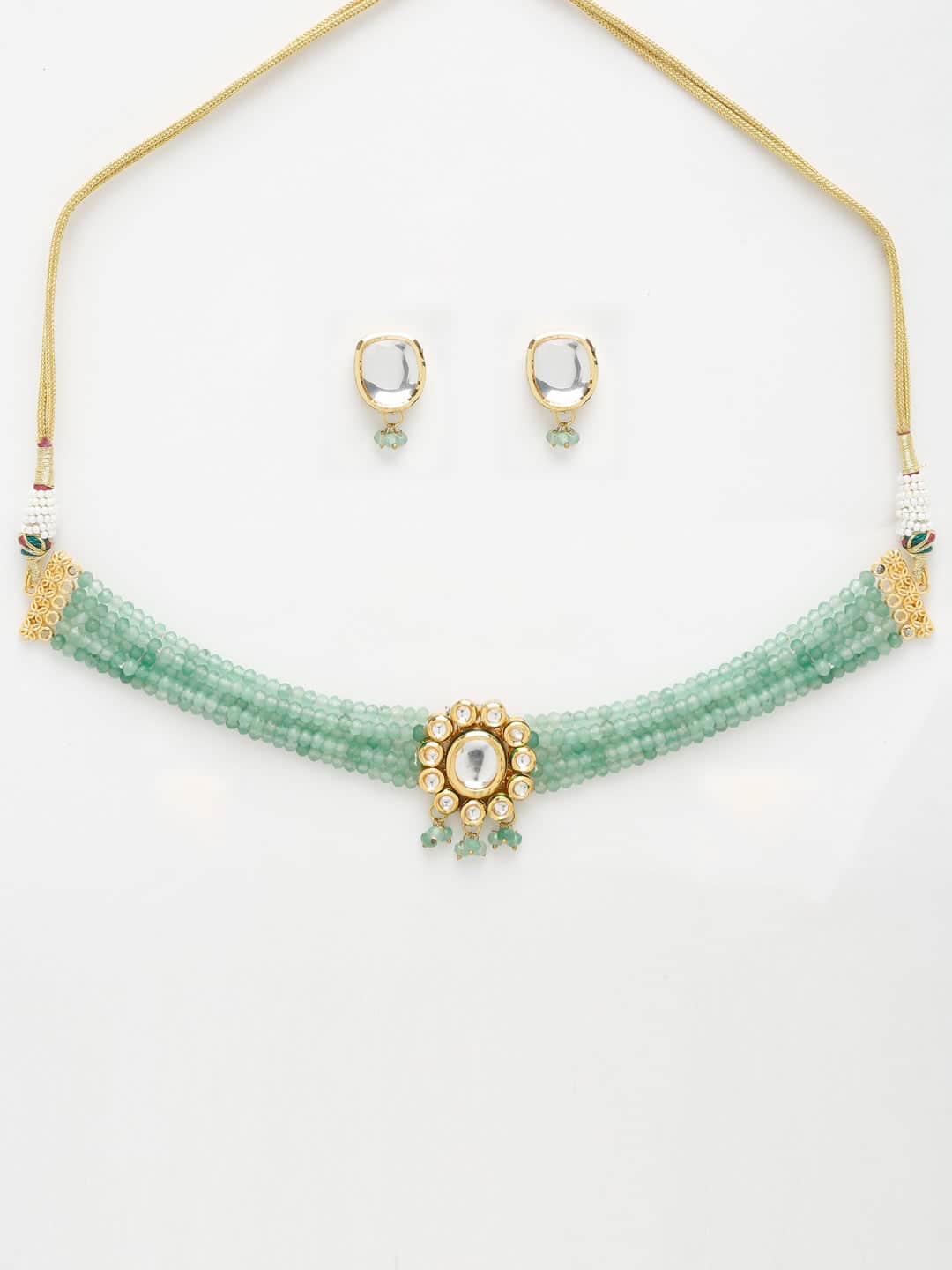 Green Pearl Kundan Choker With Studs