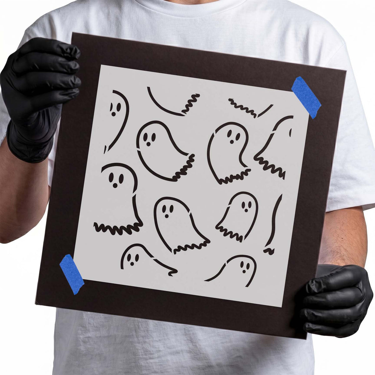Halloween Ghosts Pattern Stencil