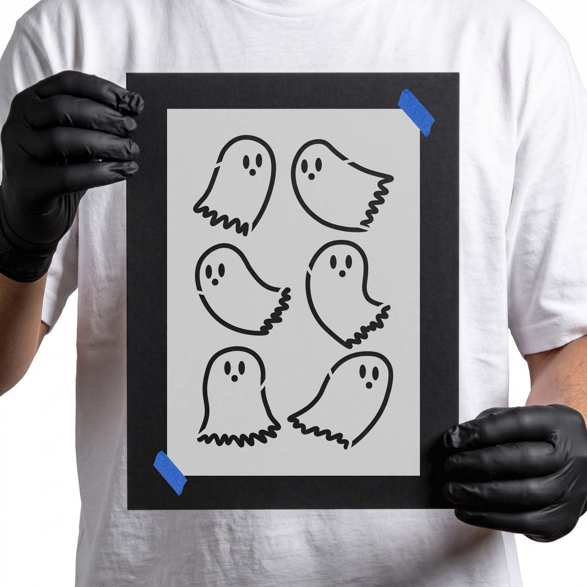 Halloween Ghosts Stencil
