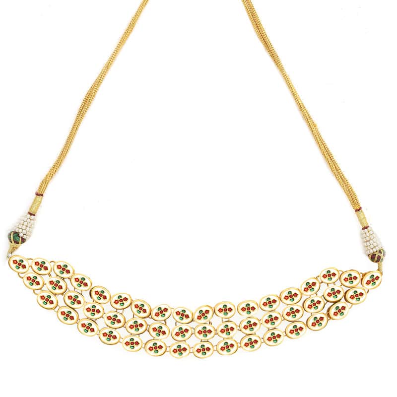 Handcrafted Beautiful Kundan Choker With Earrings